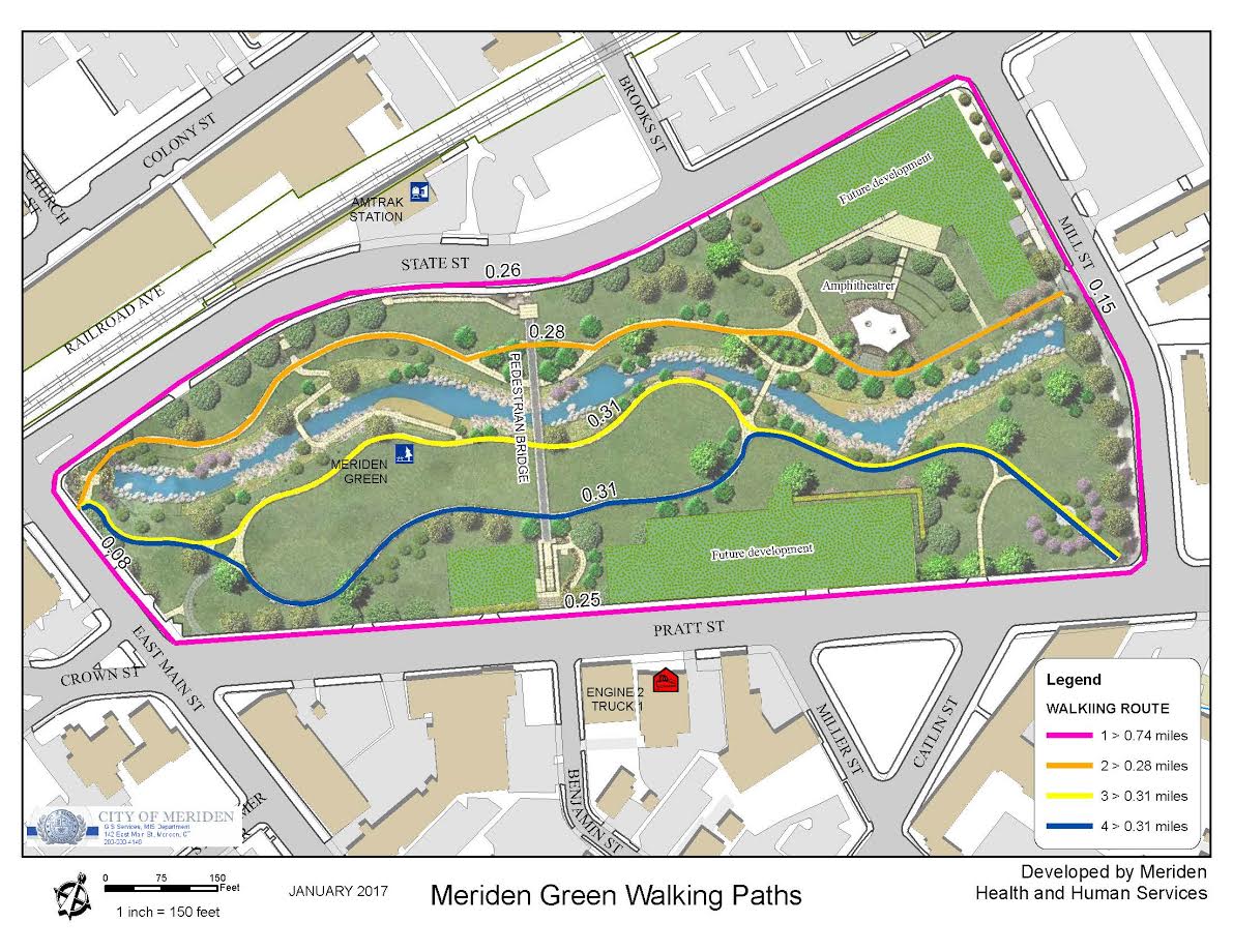 Walking Map Meriden Green