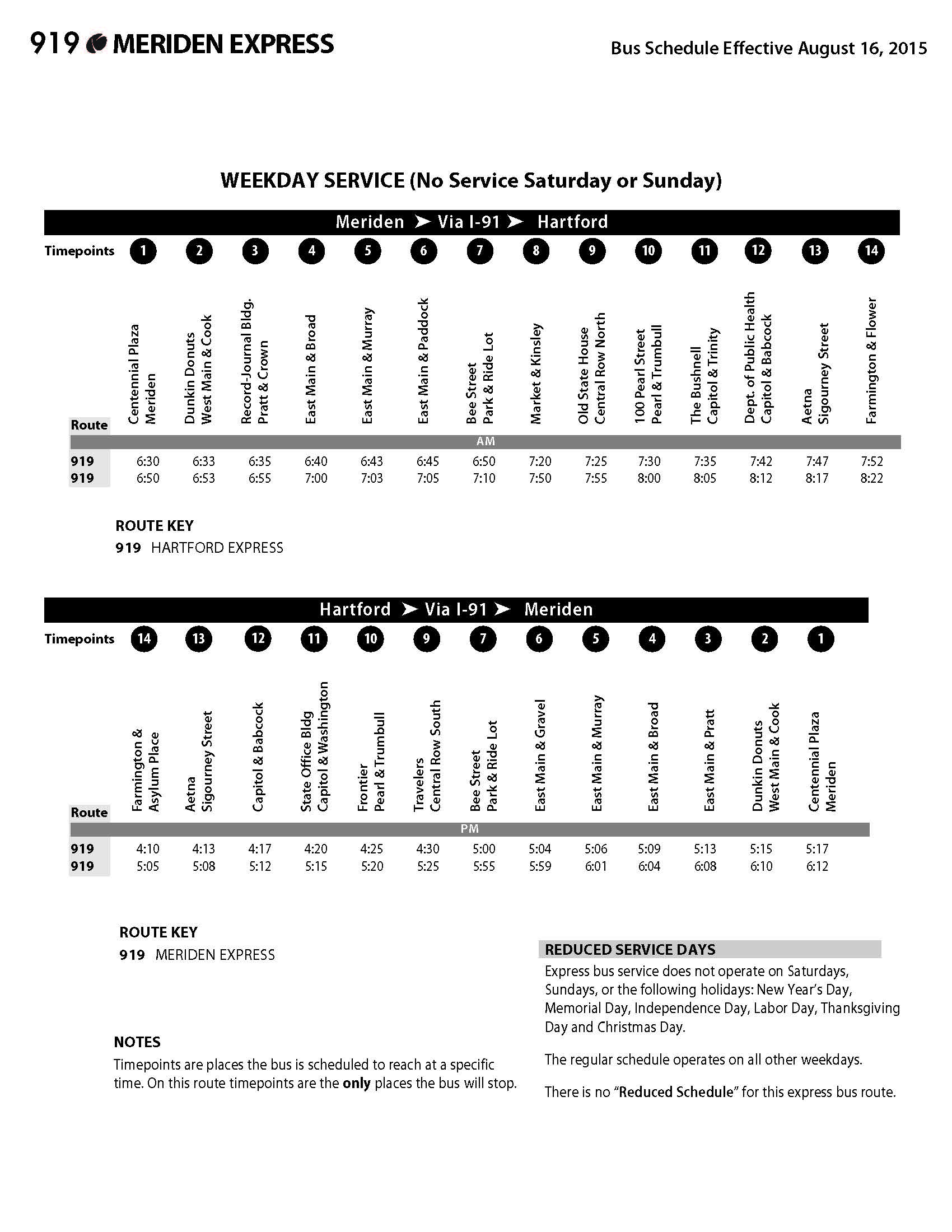 Hartford Bus Service